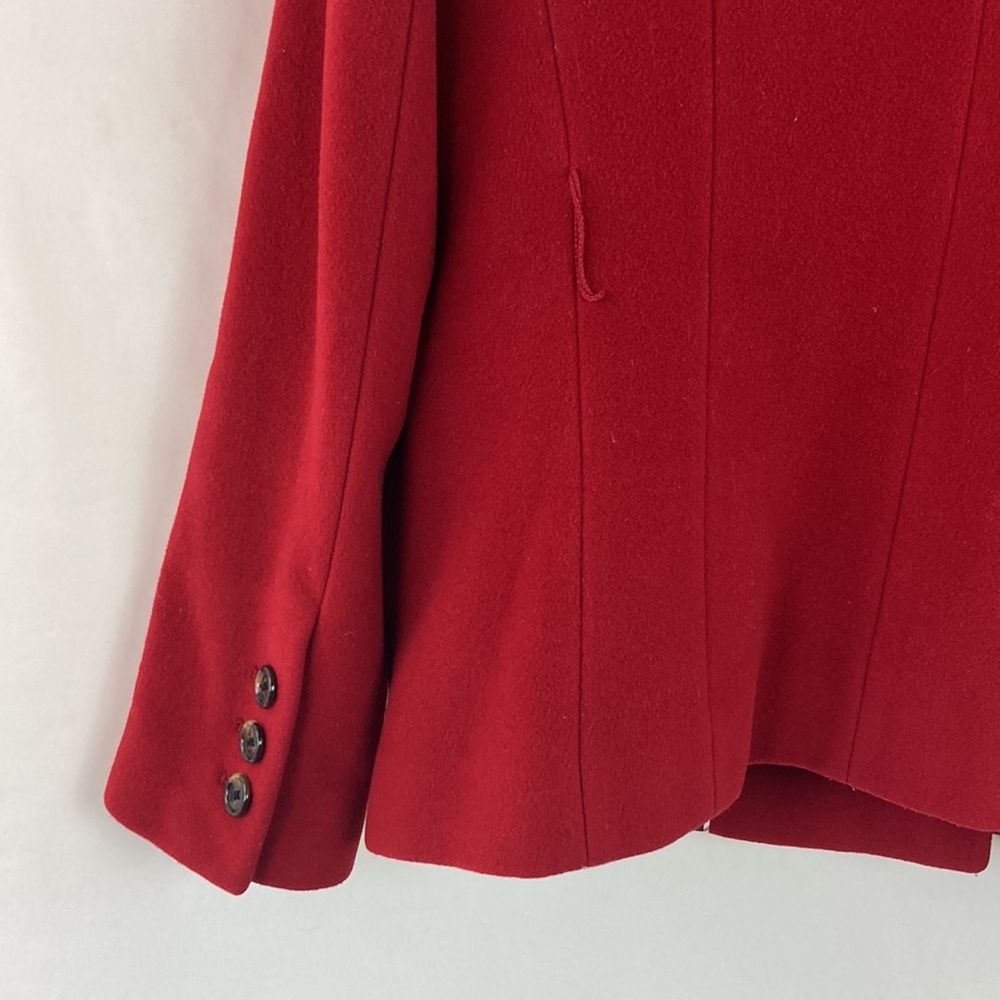 LANDS End Red Wool Blend Coat - Picture 6 of 8